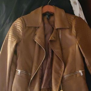 Leather brown jacket